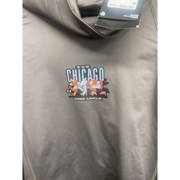 Under Armour Womens Run Chicago Fitted Long Sleeve Pullover SZ M New Grey - Picture 2 of 5